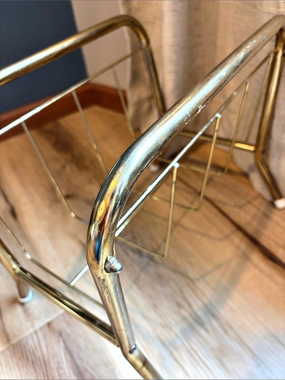 Vintage Gold Metal Magazine Rack - Picture 7 of 7